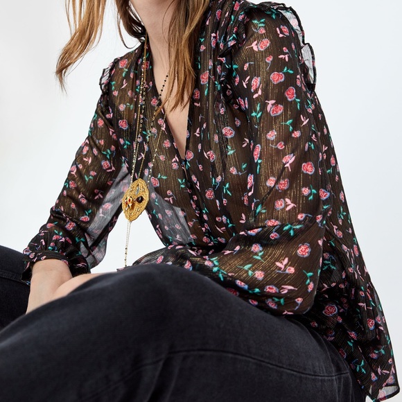 Sheer Shimmery Zara Top - Picture 2 of 8